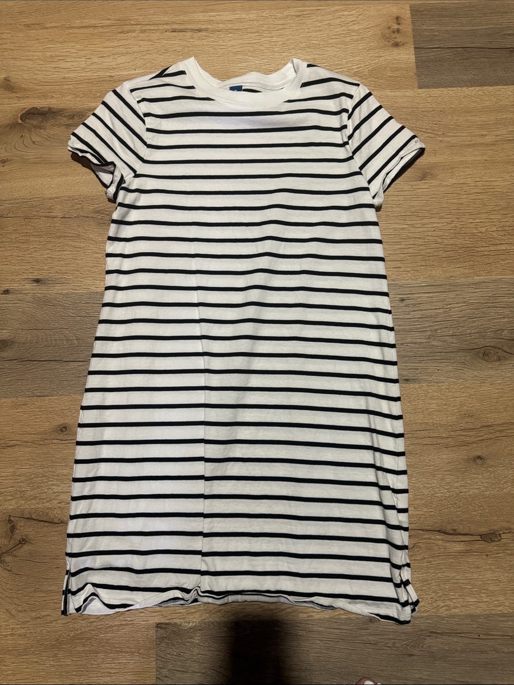 Old Navy Black and White Striped Tshirt Dress